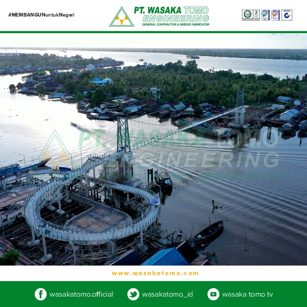 Jembatan Rangka Baja, Progress-9 : Jembatan Gantung 100 Meter - Antasan Bromo | Kontraktor Jembatan | Fabrikator Jembatan Baja